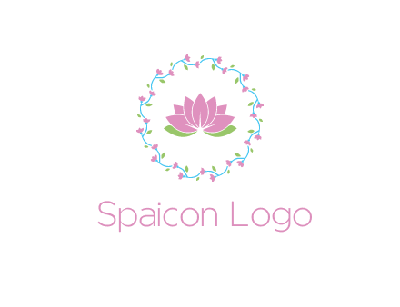 lotus in circle of flowers