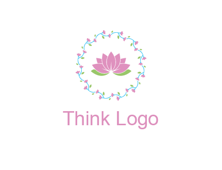 lotus in circle of flowers