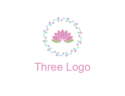 lotus in circle of flowers