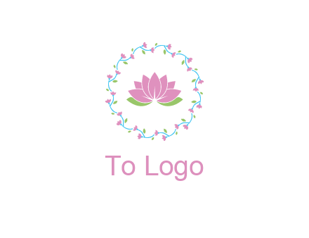 lotus in circle of flowers