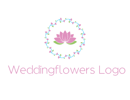 lotus in circle of flowers