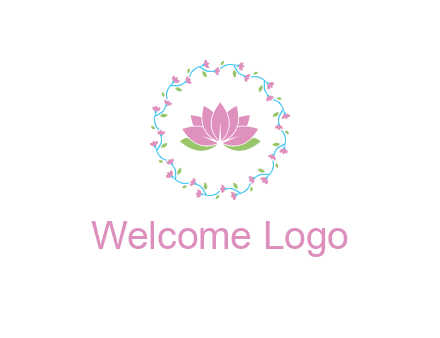 lotus in circle of flowers
