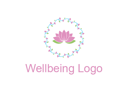 lotus in circle of flowers
