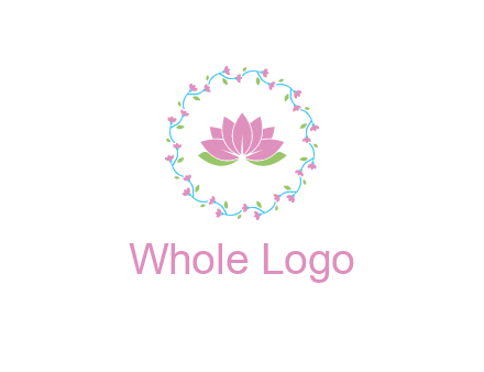 lotus in circle of flowers