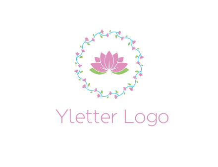 lotus in circle of flowers