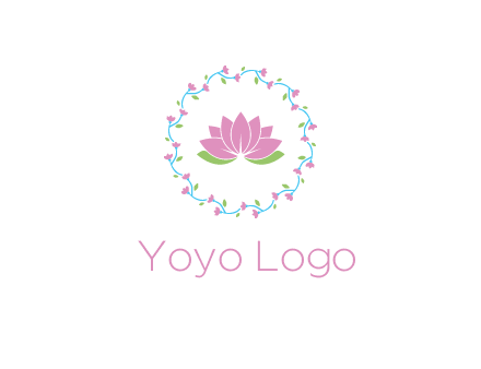 lotus in circle of flowers