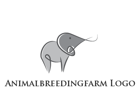 line art abstract elephant