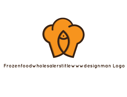 chef hat with line art fish