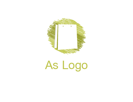 shopping bag in sketched circle