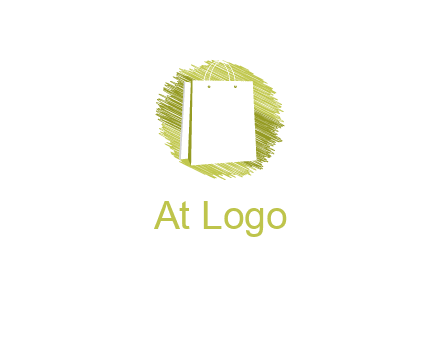 shopping bag in sketched circle