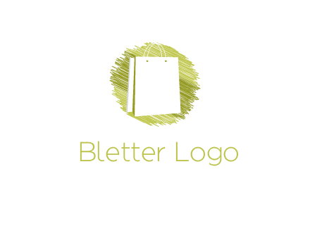shopping bag in sketched circle