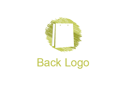 shopping bag in sketched circle