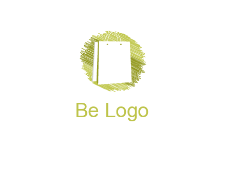 shopping bag in sketched circle