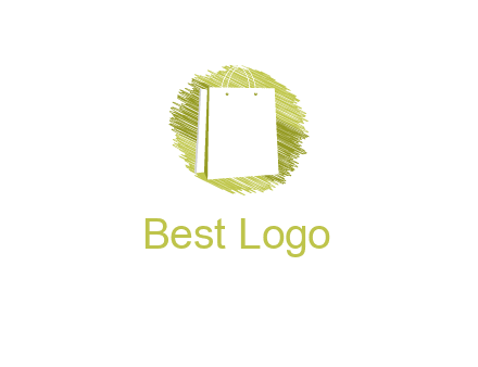 shopping bag in sketched circle