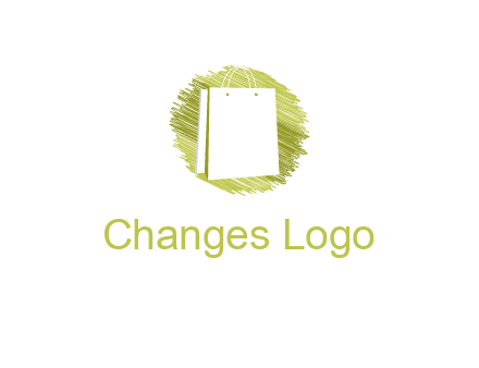 shopping bag in sketched circle