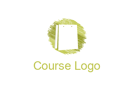 shopping bag in sketched circle