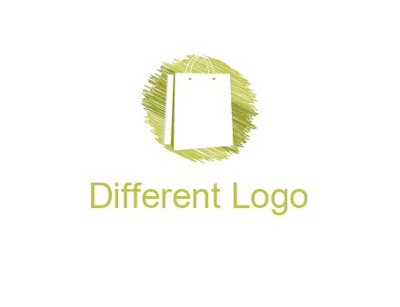 shopping bag in sketched circle