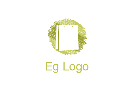 shopping bag in sketched circle