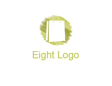 shopping bag in sketched circle