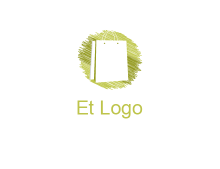 shopping bag in sketched circle