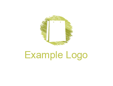 shopping bag in sketched circle