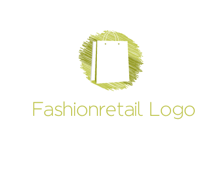 shopping bag in sketched circle