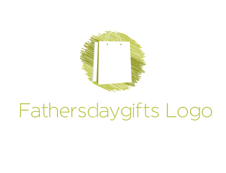 shopping bag in sketched circle