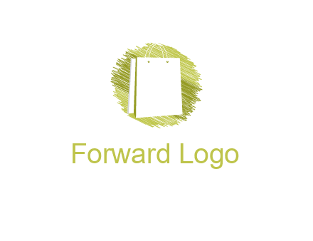 shopping bag in sketched circle