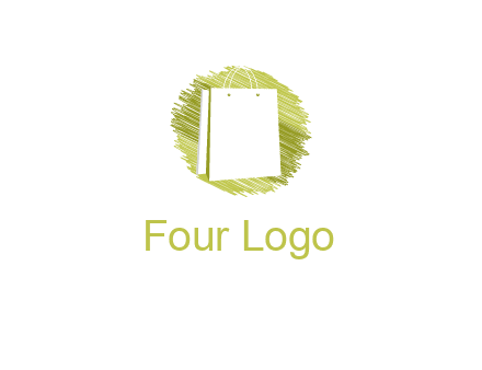 shopping bag in sketched circle