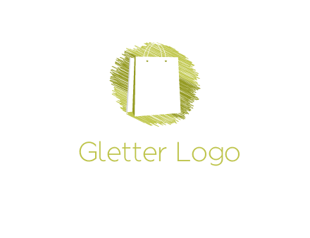 shopping bag in sketched circle