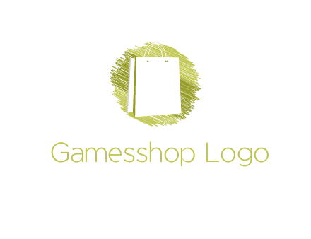 shopping bag in sketched circle