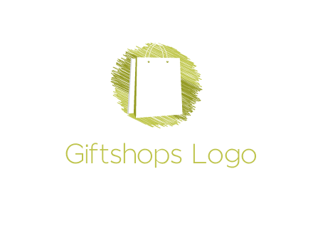 shopping bag in sketched circle
