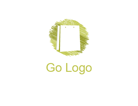 shopping bag in sketched circle