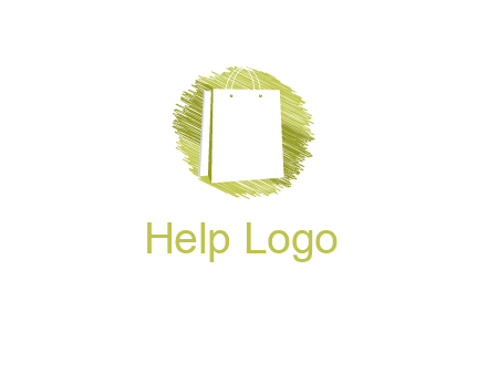 shopping bag in sketched circle