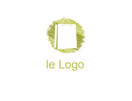 shopping bag in sketched circle