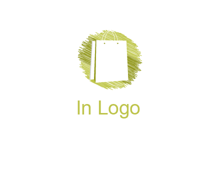shopping bag in sketched circle