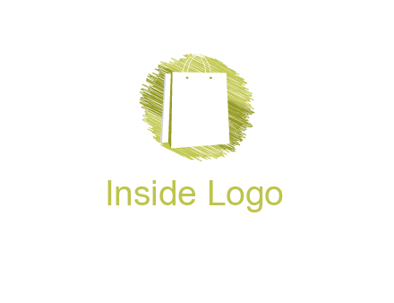 shopping bag in sketched circle