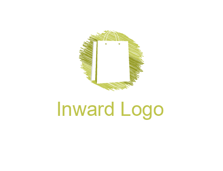 shopping bag in sketched circle