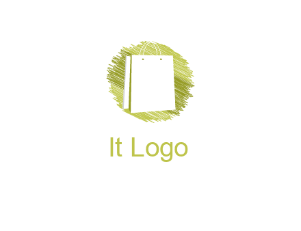 shopping bag in sketched circle
