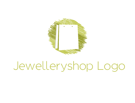 shopping bag in sketched circle
