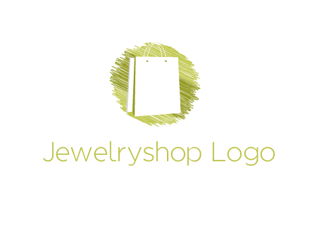 shopping bag in sketched circle