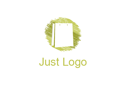 shopping bag in sketched circle