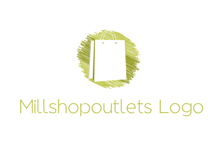 shopping bag in sketched circle