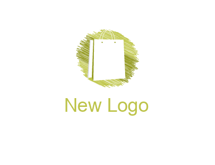 shopping bag in sketched circle
