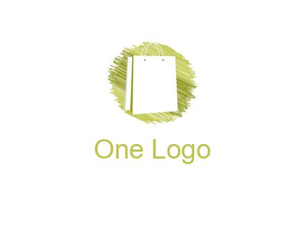 shopping bag in sketched circle