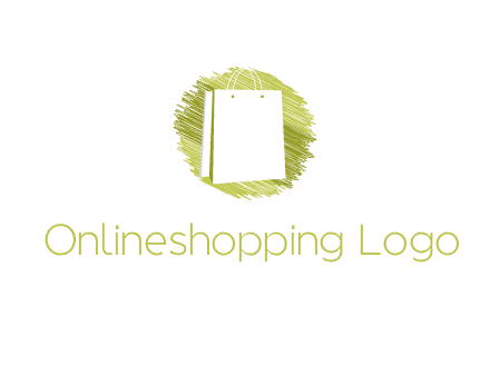 shopping bag in sketched circle