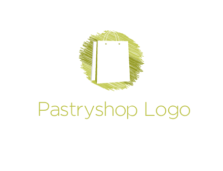 shopping bag in sketched circle