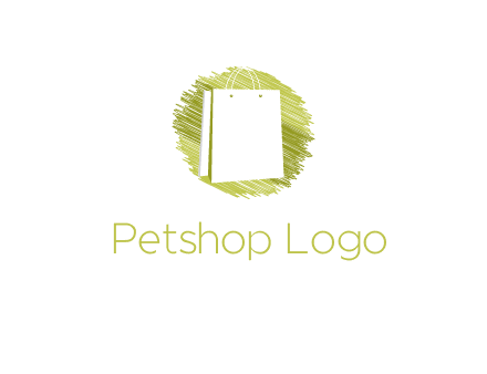 shopping bag in sketched circle