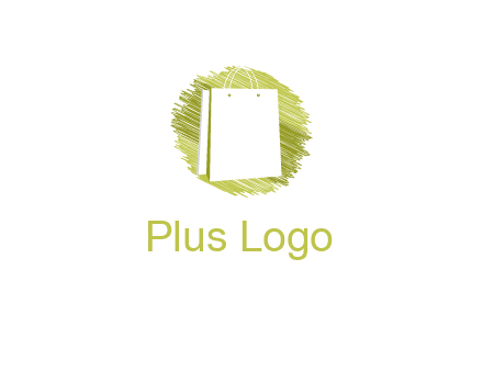 shopping bag in sketched circle