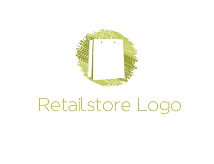shopping bag in sketched circle